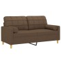 Sofá de 2 plazas con cojines tela marrón 140 cm de vidaXL, Sofás - Ref: Foro24-3200785, Precio: 205,92 €, Descuento: %