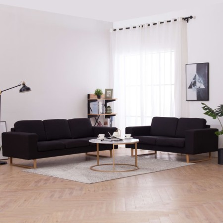 Juego de sofás 2 piezas de tela negro de vidaXL, Sofás - Ref: Foro24-276863, Precio: 850,52 €, Descuento: %