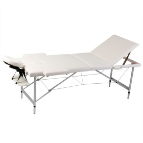 Mesa camilla de masaje plegable de 3 cuerpos, aluminio blanco de vidaXL, Mesas de masaje - Ref: Foro24-110089, Precio: 185,83...