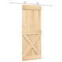 Puerta corredera con herrajes madera maciza de pino 80x210 cm en Puertas | Comprar online en Foru.es
