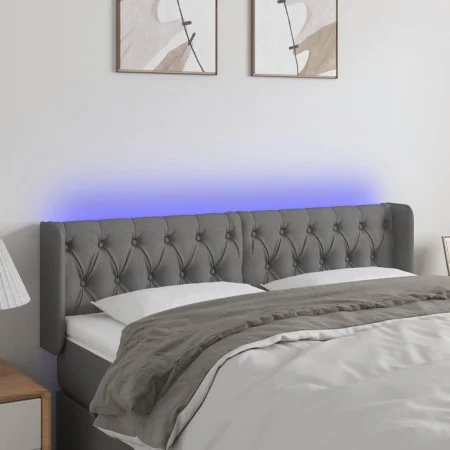 Dunkelgraues Stoffkopfteil mit LED 147x16x78/88 cm von vidaXL, Kopf- und Fußteile - Ref: Foro24-3123571, Preis: 83,43 €, Raba...