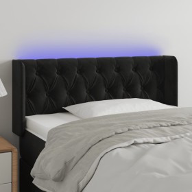 Cabecero con LED de terciopelo negro 103x16x78/88 cm de vidaXL, Cabeceros y pies de cama - Ref: Foro24-3123616, Precio: 64,06...