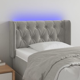 Cabecero con LED de terciopelo gris claro 83x16x78/88 cm de vidaXL, Cabeceros y pies de cama - Ref: Foro24-3123602, Precio: 5...