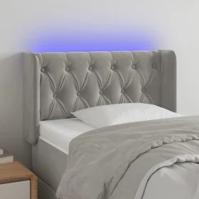 Hellgraues Samtkopfteil mit LED 83x16x78/88 cm von vidaXL, Kopf- und Fußteile - Ref: Foro24-3123602, Preis: 61,35 €, Rabatt: %
