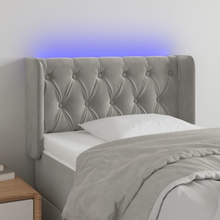 Cabecero con LED de terciopelo gris claro 83x16x78/88 cm de vidaXL, Cabeceros y pies de cama - Ref: Foro24-3123602, Precio: 5...