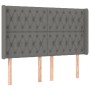 Cabecero con LED de tela gris oscuro 147x16x118/128 cm de vidaXL, Cabeceros y pies de cama - Ref: Foro24-3124383, Precio: 144...