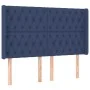 Blue fabric LED headboard 147x16x118/128 cm by vidaXL, Headboards and footboards - Ref: Foro24-3124388, Price: 142,01 €, Disc...