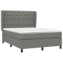 Cama box spring con colchón tela gris oscuro 140x200 cm de vidaXL, Camas y somieres - Ref: Foro24-3128206, Precio: 523,35 €, ...