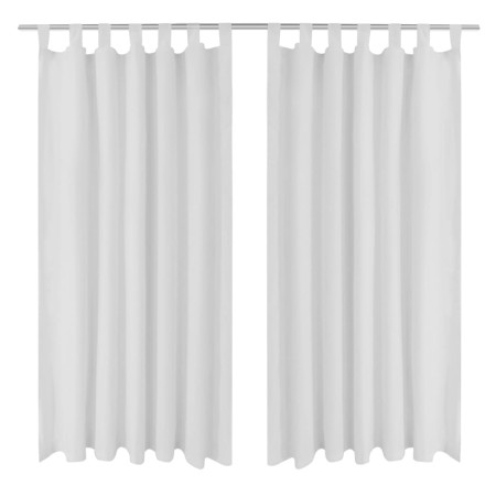 Cortinas de micro-raso con bucles 2 unidades blanco 140x225 cm de vidaXL, Cortinas y visillos - Ref: Foro24-130360, Precio: 3...