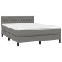 Cama box spring colchón y luces LED tela gris oscuro 140x200 cm de vidaXL, Camas y somieres - Ref: Foro24-3133398, Precio: 44...