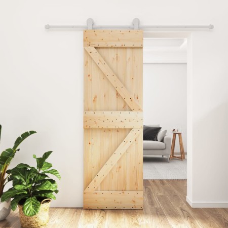 Puerta corredera con herrajes madera maciza de pino 70x210 cm en Puertas | Comprar online en Foru.es