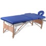 Camilla de masaje plegable 2 zonas estructura de madera azul de vidaXL, Mesas de masaje - Ref: Foro24-110075, Precio: 179,49 ...