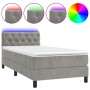 Cama box spring colchón y LED terciopelo gris claro 80x200 cm de vidaXL, Camas y somieres - Ref: Foro24-3134549, Precio: 283,...