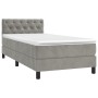 Cama box spring colchón y LED terciopelo gris claro 80x200 cm de vidaXL, Camas y somieres - Ref: Foro24-3134549, Precio: 283,...