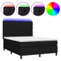 Cama box spring colchón y luces LED tela negro 140x200 cm de vidaXL, Camas y somieres - Ref: Foro24-3135119, Precio: 525,30 €...