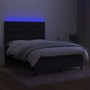 Cama box spring colchón y luces LED tela negro 140x200 cm de vidaXL, Camas y somieres - Ref: Foro24-3135119, Precio: 525,30 €...