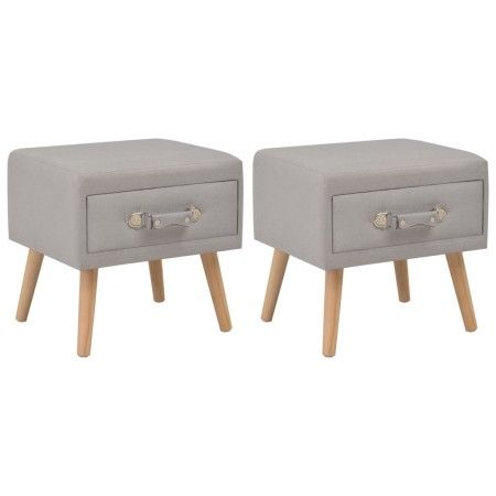 Mesitas de noche 2 unidades 40x35x40 cm tela gris de vidaXL, Mesitas de noche - Ref: Foro24-276378, Precio: 108,23 €, Descuen...