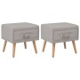 Mesitas de noche 2 unidades 40x35x40 cm tela gris de vidaXL, Mesitas de noche - Ref: Foro24-276378, Precio: 108,23 €, Descuen...