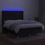 Box spring bed mattress and LED lights black fabric 140x200 cm by vidaXL, Beds and slatted bases - Ref: Foro24-3139119, Price...