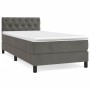 Cama box spring con colchón terciopelo gris oscuro 80x200 cm de vidaXL, Camas y somieres - Ref: Foro24-3141450, Precio: 301,6...