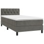 Cama box spring con colchón terciopelo gris oscuro 80x200 cm de vidaXL, Camas y somieres - Ref: Foro24-3141450, Precio: 301,6...