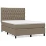 Box spring bed with taupe gray fabric mattress 140x190 cm by vidaXL, Beds and slatted bases - Ref: Foro24-3142013, Price: 525...