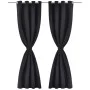 2 cortinas negras oscuras con anillas metálicas, blackout 135 x 245 cm de vidaXL, Cortinas y visillos - Ref: Foro24-130369, P...