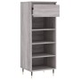 Mueble zapatero madera contrachapada gris Sonoma 40x36x105 cm de vidaXL, Zapateros y organizadores de calzado - Ref: Foro24-8...