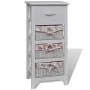 Mueble con 1 cajón y 3 cestas madera de paulonia blanco de vidaXL, Taquillas y armarios de almacenamiento - Ref: Foro24-24154...