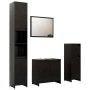 Juego de muebles de baño 4 pzas madera de ingeniería negro de vidaXL, Muebles de baño - Ref: Foro24-3056890, Precio: 187,10 €...