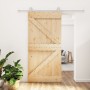 Puerta corredera con herrajes madera maciza de pino 100x210 cm en Puertas | Comprar online en Foru.es