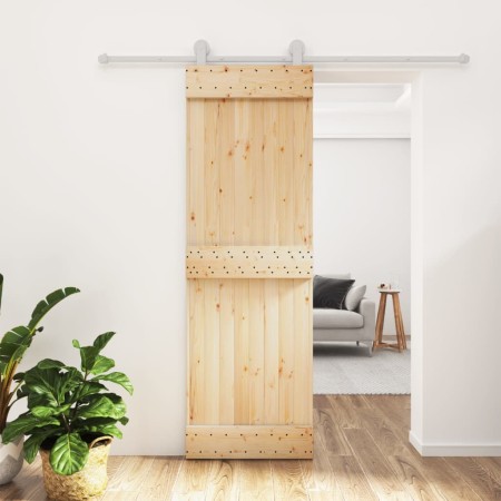 Puerta corredera con herrajes madera maciza de pino 70x210 cm en Puertas | Comprar online en Foru.es