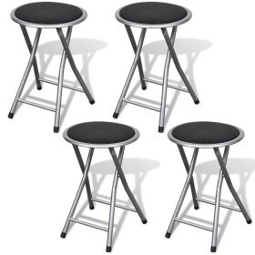Taburetes de cocina plegables 4 unidades cuero sintético de vidaXL, Taburetes y sillas plegables - Ref: Foro24-241033, Precio...
