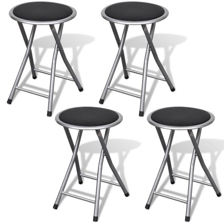 Taburetes de cocina plegables 4 unidades cuero sintético de vidaXL, Taburetes y sillas plegables - Ref: Foro24-241033, Precio...