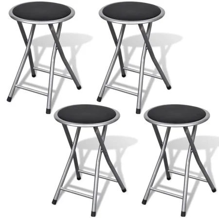 Taburetes de cocina plegables 4 unidades cuero sintético de vidaXL, Taburetes y sillas plegables - Ref: Foro24-241033, Precio...