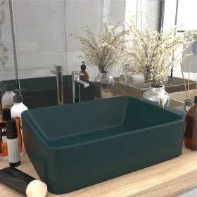 Lavabo de lujo cerámica verde oscuro mate 41x30x12 cm de vidaXL, Lavabos - Ref: Foro24-147047, Precio: 74,32 €, Descuento: %