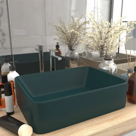 Luxuriöses dunkelgrünes, mattes Keramikwaschbecken 41x30x12 cm von vidaXL, Sinkt - Ref: Foro24-147047, Preis: 74,32 €, Rabatt: %