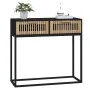Mesa consola hierro y madera contrachapada negro 80x30x75 cm de vidaXL, Mesas auxiliares - Ref: Foro24-352104, Precio: 112,69...