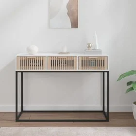 Mesa consola hierro y madera contrachapada blanco 105x30x75 cm de vidaXL, Mesas auxiliares - Ref: Foro24-352106, Precio: 88,2...