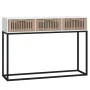 Mesa consola hierro y madera contrachapada blanco 105x30x75 cm de vidaXL, Mesas auxiliares - Ref: Foro24-352106, Precio: 88,2...