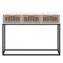 Mesa consola hierro y madera contrachapada blanco 105x30x75 cm de vidaXL, Mesas auxiliares - Ref: Foro24-352106, Precio: 89,3...