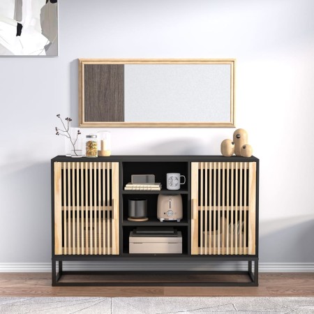 Aparador de madera contrachapada negro 105x30x65 cm de vidaXL, Aparadores - Ref: Foro24-352119, Precio: 128,11 €, Descuento: %