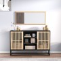 Aparador de madera contrachapada negro 105x30x65 cm de vidaXL, Aparadores - Ref: Foro24-352119, Precio: 128,11 €, Descuento: %