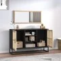 Aparador de madera contrachapada negro 105x30x65 cm de vidaXL, Aparadores - Ref: Foro24-352119, Precio: 115,23 €, Descuento: %