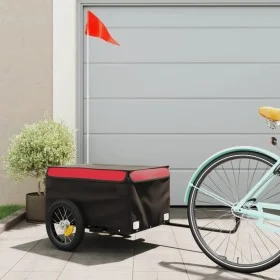 Remolque para bicicleta hierro negro y rojo 30 kg de vidaXL, Remolques para bicicletas - Ref: Foro24-94076, Precio: 75,59 €, ...
