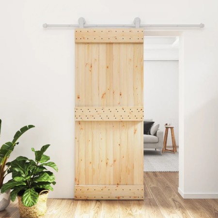 Puerta corredera con herrajes madera maciza de pino 85x210 cm en Puertas | Comprar online en Foru.es