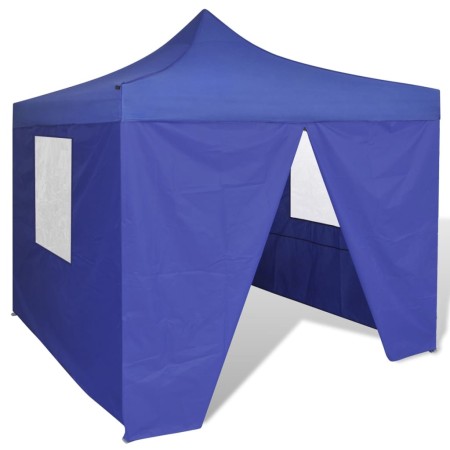 Cenador plegable azul con 4 paredes 3x3 m de vidaXL, Carpas y cenadores - Ref: Foro24-41466, Precio: 140,90 €, Descuento: %