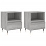 Mesita de noche 2 uds madera ingeniería gris Sonoma 40x35x50 cm de vidaXL, Mesitas de noche - Ref: Foro24-830617, Precio: 73,...