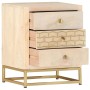 Mesita de noche de madera maciza de mango dorado 40x30x50 cm de vidaXL, Mesitas de noche - Ref: Foro24-286504, Precio: 159,15...