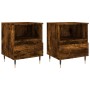 Mesitas noche 2 uds madera ingeniería roble ahumado 40x35x50 cm de vidaXL, Mesitas de noche - Ref: Foro24-830615, Precio: 70,...